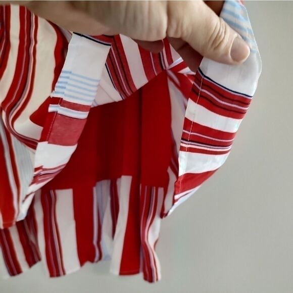 Crown & Ivy Women's Size XL Double Later Red White Blue Striped Blouse Tank Top - Picture 3 of 8